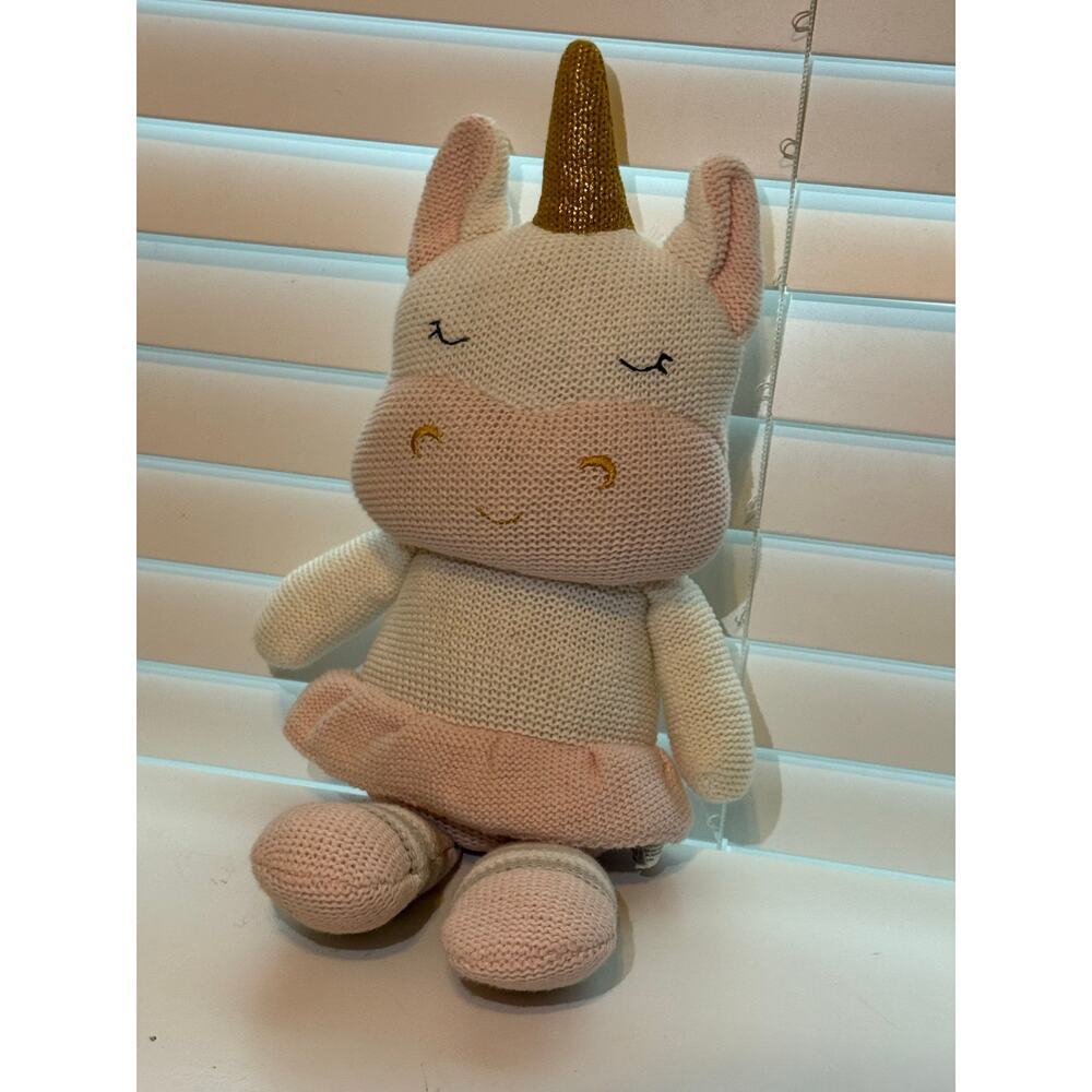 living textiles kenzie unicorn plush 16" rattle stuffed toy